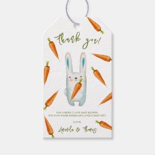 Little Bunny mit Karotten - Baby Dusche danke Geschenkanhänger