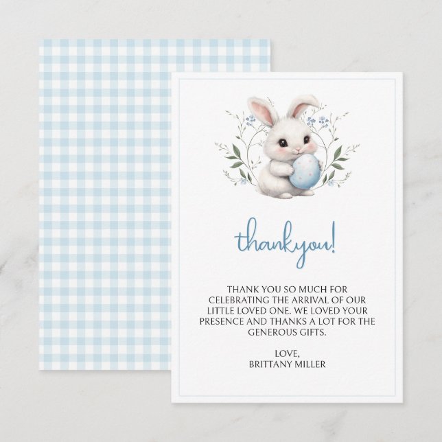 Little Bunny Oaster Baby Dusche Dankeskarte (Vorne/Hinten)