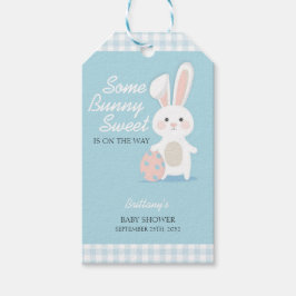 Little Bunny Oaster Checkered Baby Dusche Geschenkanhänger