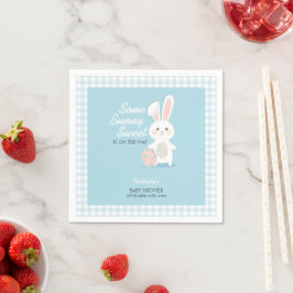 Little Bunny Oaster Checkered Baby Dusche Serviette