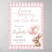 Little Bunny Pink Baby Dusche Begrüßungszeichen