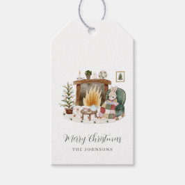 Little Bunny schnüffelte den Weihnachtsbaum am Kam Geschenkanhänger