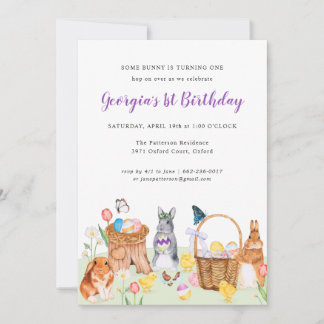 Little Bunny Spring Greenery Einladung zum Geburts
