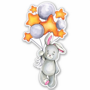 Little Bunny Süße Tier Orange Gray Sticker