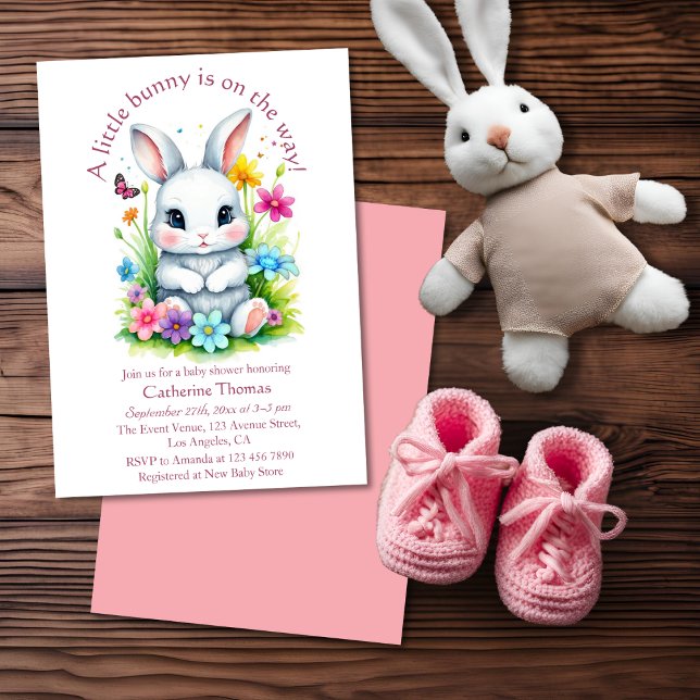 Little Bunny Wildblume Garden Easter Baby Dusche Einladung (Von Creator hochgeladen)
