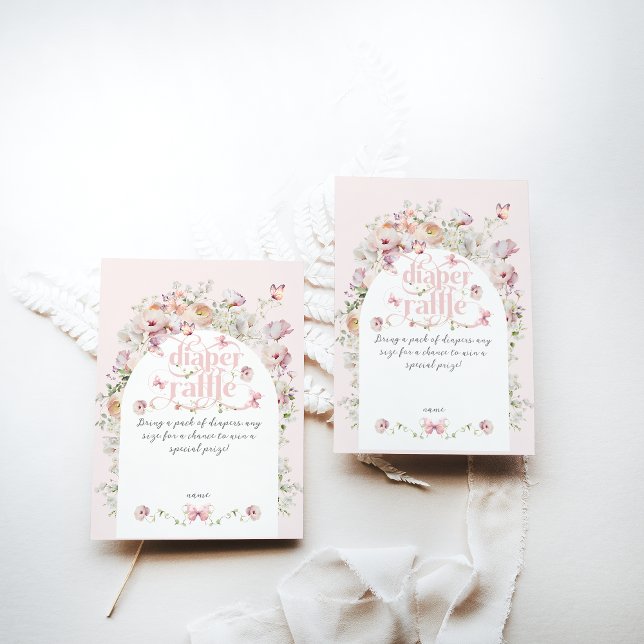 Little Buterfly Blush Pink Floral Girl Baby Shower Begleitkarte (Von Creator hochgeladen)