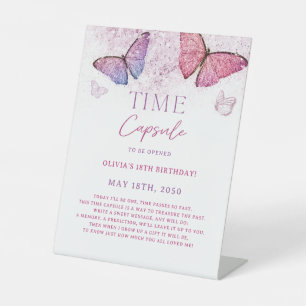 Little Butterfly 1. Geburtstag Zeitkapsel Zeichen Sockelschild