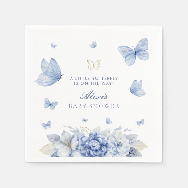 Little Butterfly Boy Baby Dusche Serviette (Vorderseite)