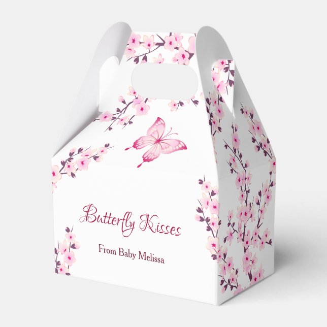 Little Butterfly Cherry Blossom Babydusche Geschenkschachtel (Vorderseite)