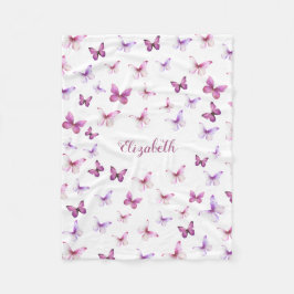 Little Butterfly First Birthday Baby Girl Fleecedecke