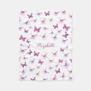 Little Butterfly First Birthday Baby Girl Fleecedecke