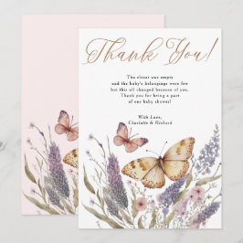 Little Butterfly Girl Babydusche Danke Karte