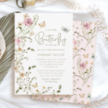 Little Butterfly Pink Floral Girl Babydusche