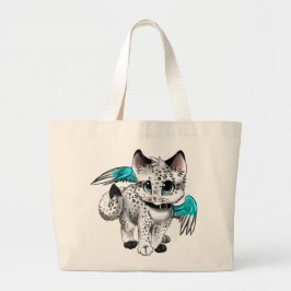Little Cartoon Angel Cat Jumbo Stoffbeutel