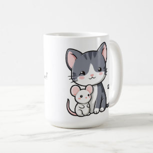 Little Cat and Mouse celebrating friendship Kaffeetasse