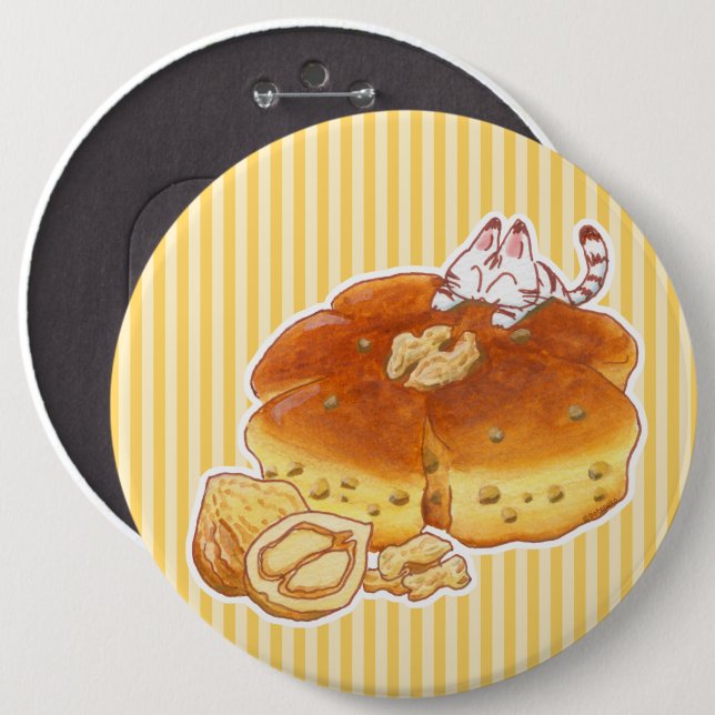 Little Cat & Walnut Brot Button (Vorne & Hinten)
