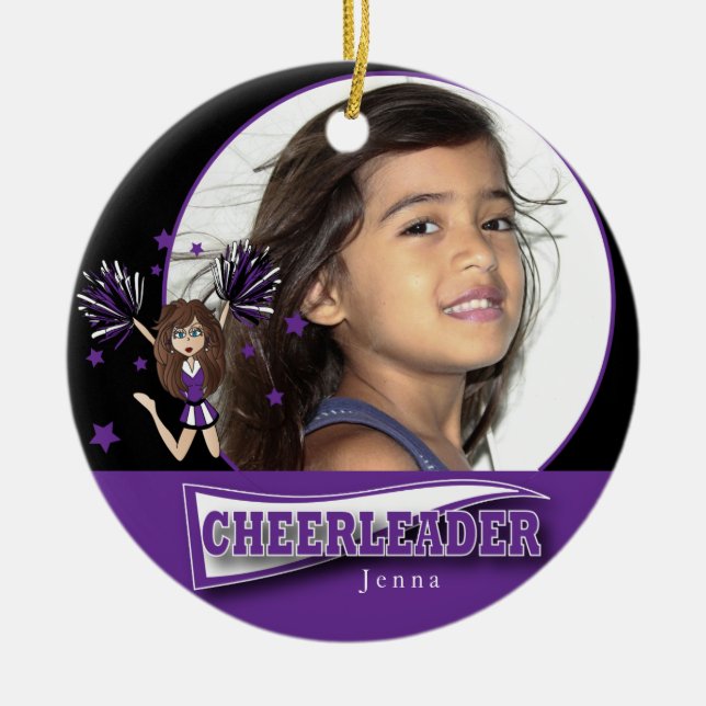 Little Cheerleader - DIY Foto - Lila Keramikornament (Vorne)