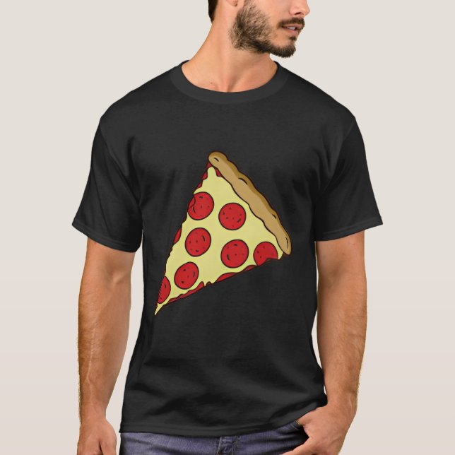 Little Cheesy Pepperoni Pizza Slice T-Shirt (Vorderseite)