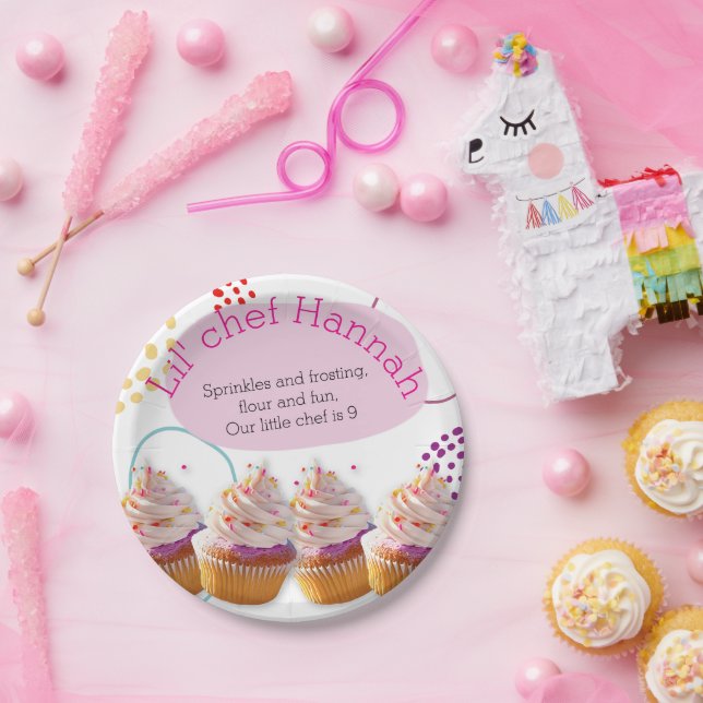 Little Chef Cupcake Baking Party Pappteller (Party)