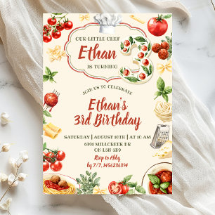 Little Cheff a trois ans Invitation d'anniversaire