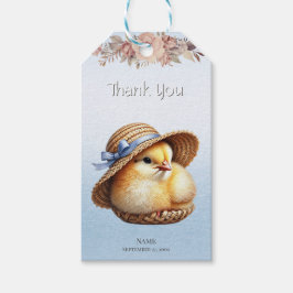 Little Chick Blue Ribbon Gift Tag Geschenkanhänger