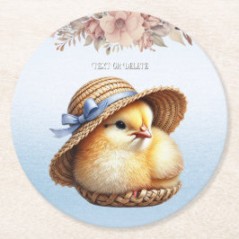 Little Chick Blue Ribbon Paper Untersetzer