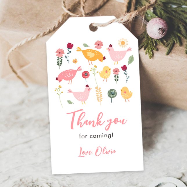 Little Chick Girl Farm Osterhühnchen Geburtstag Geschenkanhänger (Von Creator hochgeladen)
