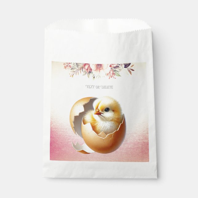 Little Chick Hatching Floral Fevor Bags Geschenktütchen (Vorderseite)