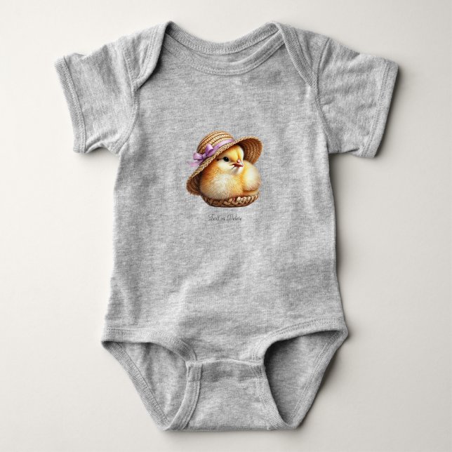 Little Chick Pink Ribbon Baby Bodysuit Strampler (Vorderseite)