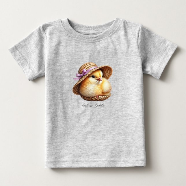 Little Chick Pink Ribbon Baby T - Shirt (Vorderseite)
