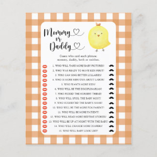 Little Chicken - mommy or daddy baby shower game