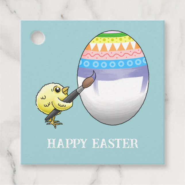 Little Chicken Paints the Easter Egg Geschenkanhänger (Vorderseite)