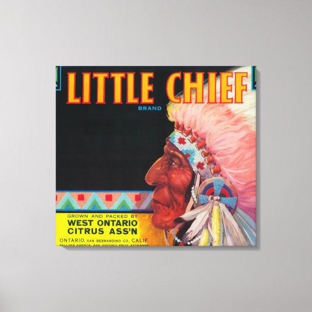 Little Chief Orange LabelOntario, CA Leinwanddruck (Vorderseite)