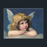 Little christmas angel feiertagspostkarte<br><div class="desc">A dreamy vintage picture of an angel with a starry sky in the background. Not only for Christmas!</div>