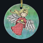 Little Christmas Angel Ornament<br><div class="desc">Von der Fantasy Art of Molly Harrison, www.mollyharrisonart.com. Bitte besuchen Sie meine Website für weitere Informationen. Danke, dass du gesucht hast!</div>