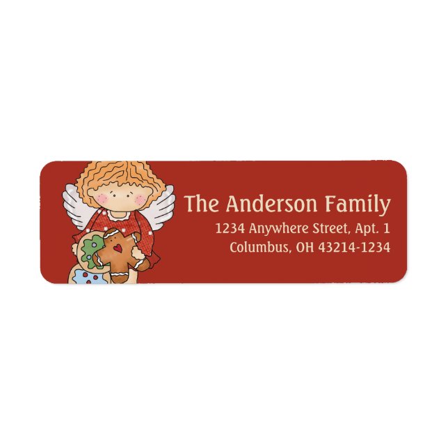 Little Christmas Angel Return Address Label - d1 (Vorne)