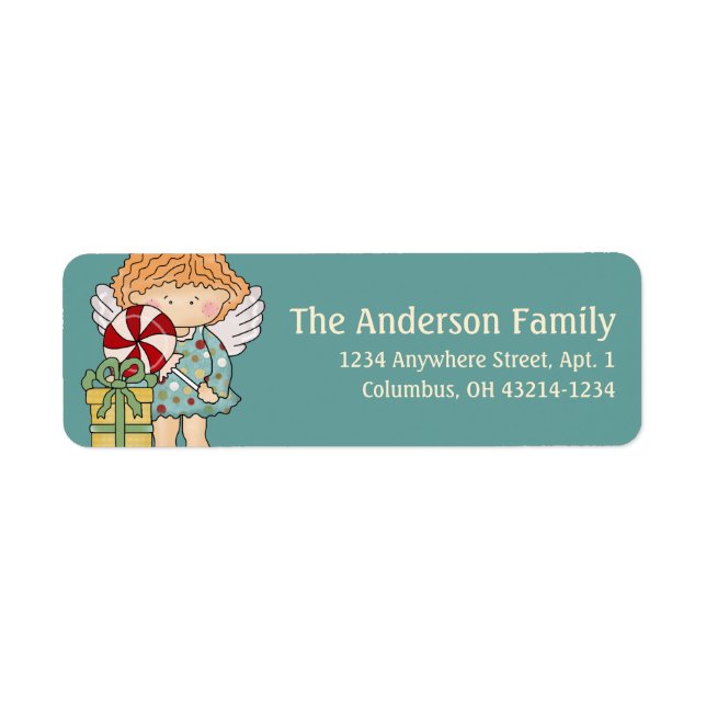 Little Christmas Angel Return Address Label - d4 (Vorne)