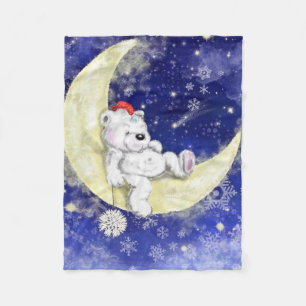 Little Christmas Bear Baby Fleece Blanket