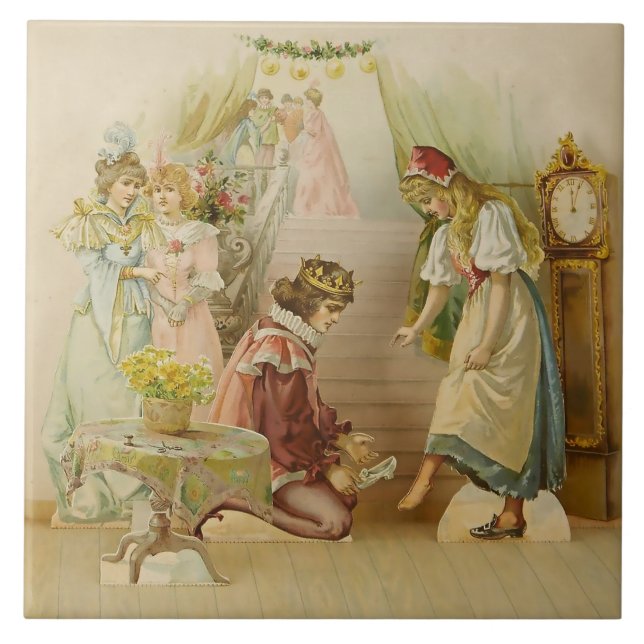 "Little Cinders" Märchenkunst von E S Hardy Fliese (Vorderseite)