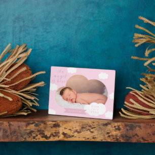 Little Cloud Pastel Engel ist hier Pink Fotoplatte