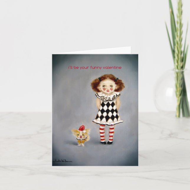 Little Clown Valentine's Day Card Feiertagskarte (Vorderseite)