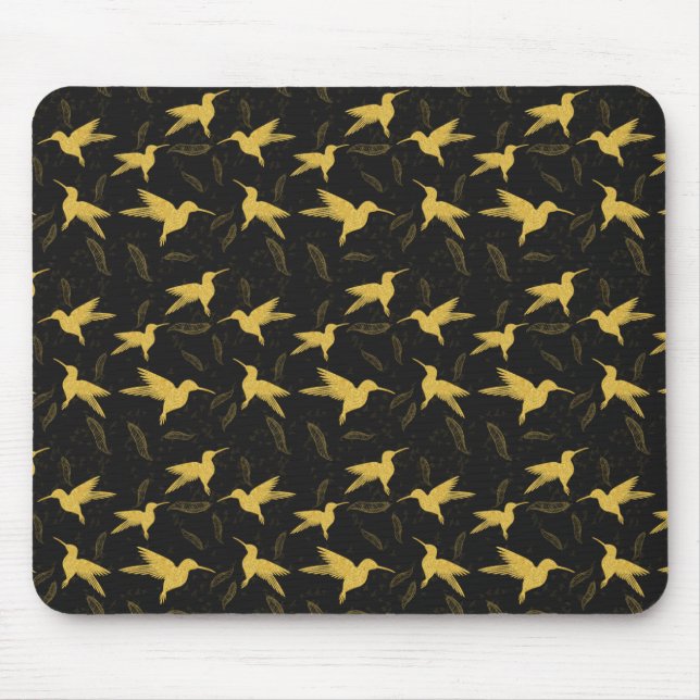 Little Colibri - nahtloses Muster - dunkel Mousepad (Vorne)