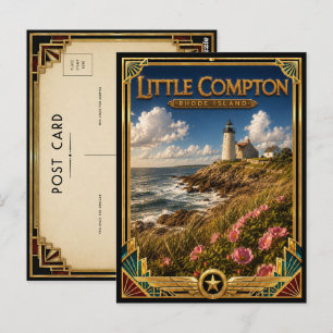 Little Compton Rhode Island Vintage Art Deco Postkarte