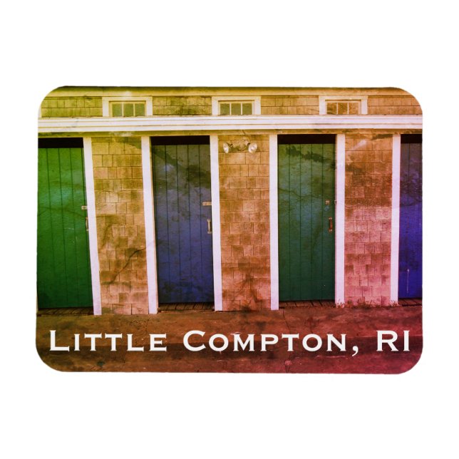 Little Compton, RI Summer Beach Cabanas (LC) Magnet (Horizontal)