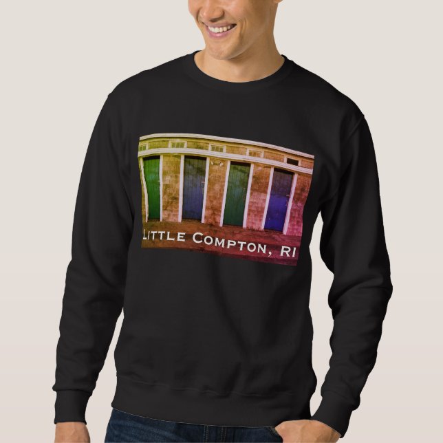 Little Compton, RI Summer Beach House Cabanas Sweatshirt (Vorderseite)