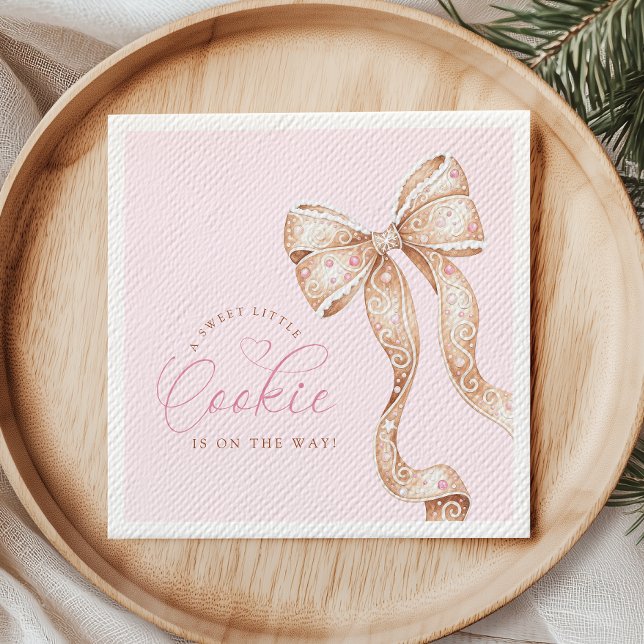 Little Cookie Bow Baby Shower Napkins Serviette (Von Creator hochgeladen)