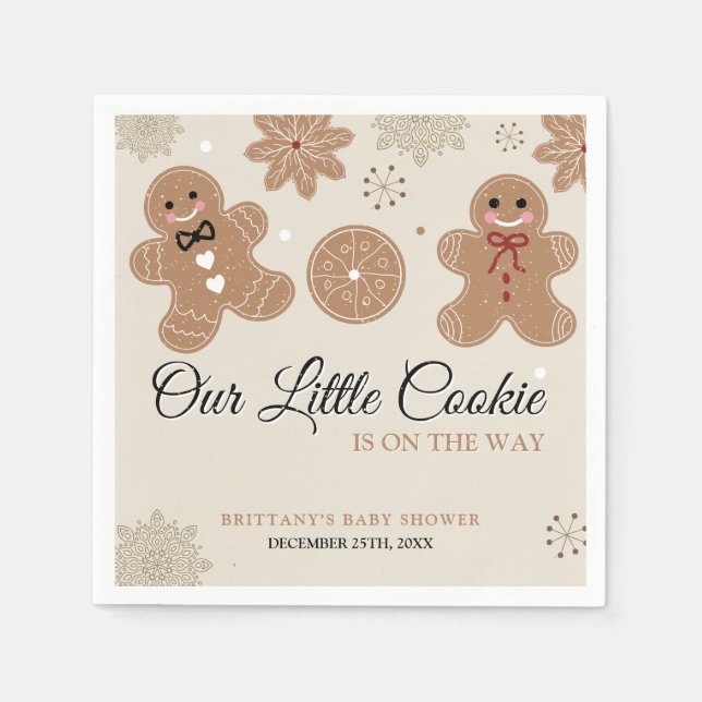 Little Cookie Christmas Baby Shower Paper Napkin Serviette (Vorderseite)