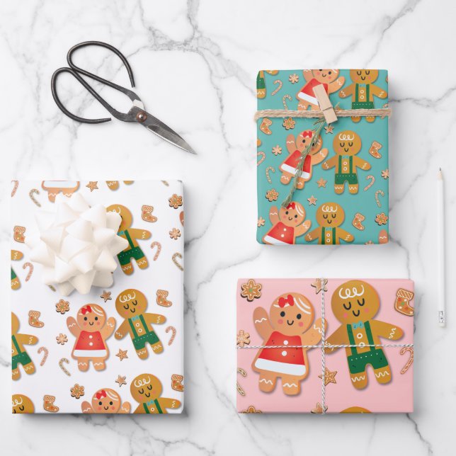 Little Cookie Christmas Gingerbread Mädchen Geschenkpapier Set (Vorderseite)