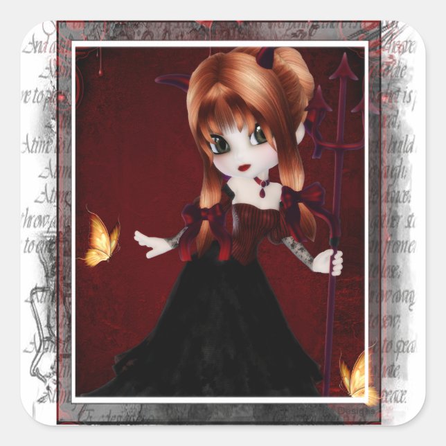 Little Cookie Devil Girl Design 3 Sticker (Vorderseite)