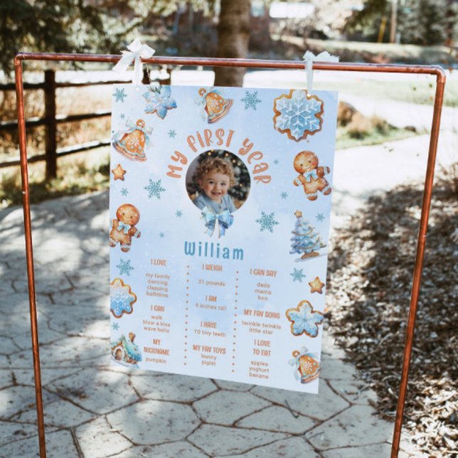 Little Cookie Junge 1. Geburtstag Foto Milestone Poster (Von Creator hochgeladen)